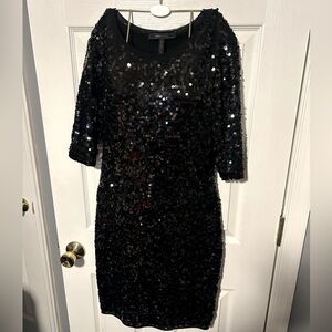 Black sequin cocktail dress